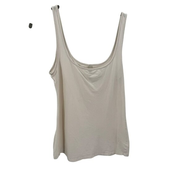 Skims Ivory Tank Top Womens Size Large 92% Cotton 8% Spandex Made In Philippines - Picture 1 of 5